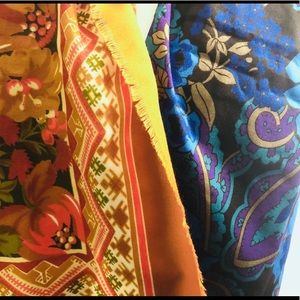 floral & paisley vintage scarves wrap shawl pair